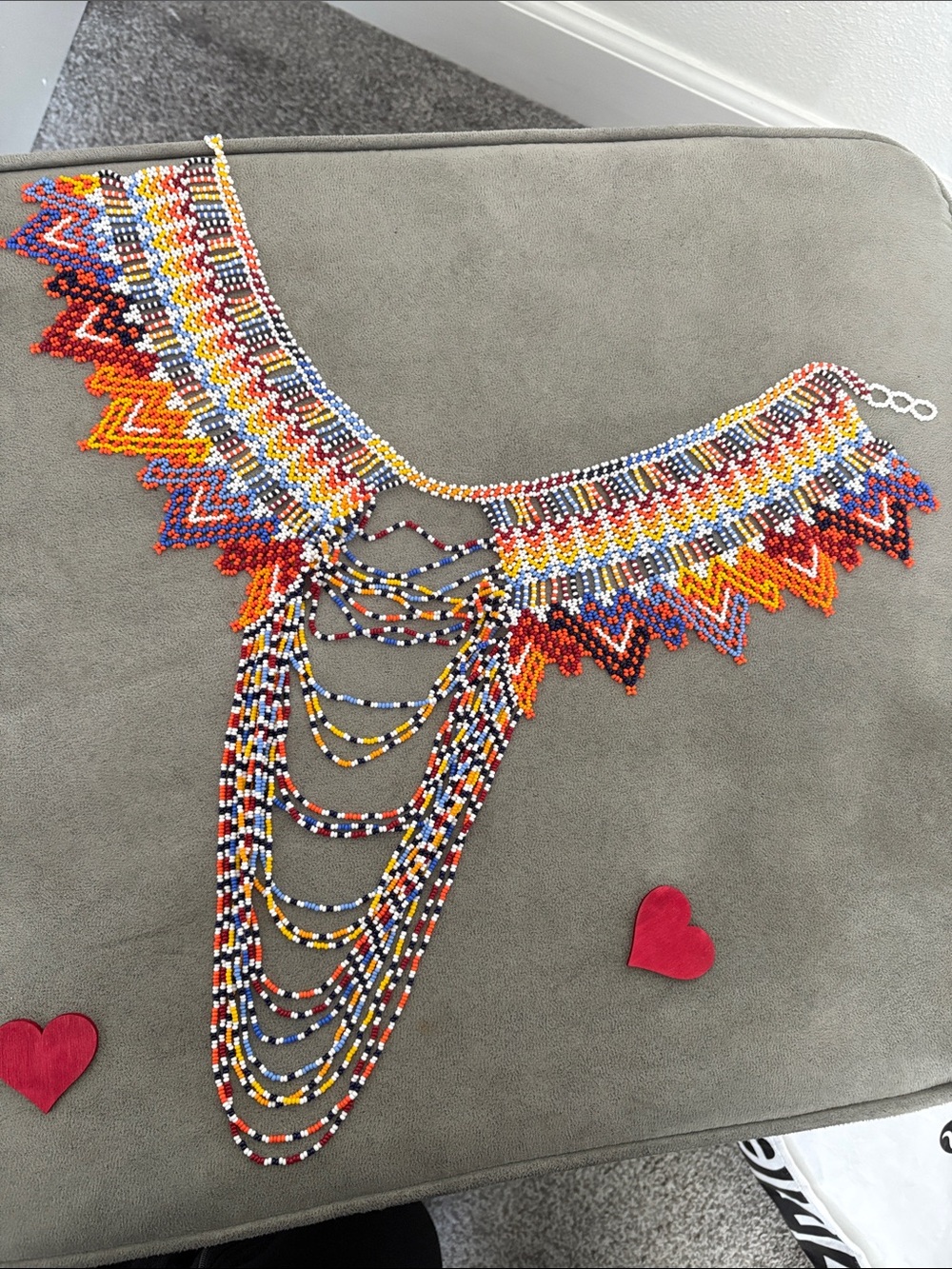 Vibrant Multicolor Beaded Fringe Necklace - Boho Statement